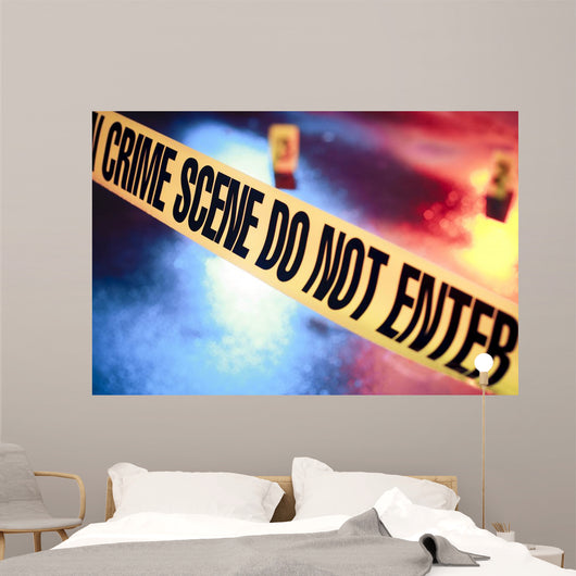 Fresh Crime Scene With Police Tape Wall Decal