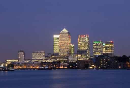 Canary Wharf Night Financial Wall Decal