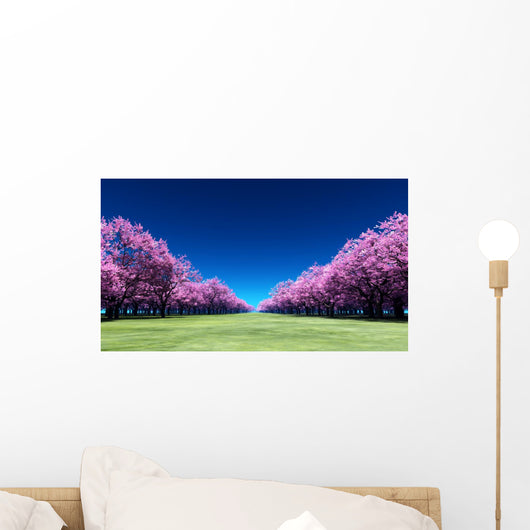 Row of Cherry Blossoms Wall Decal