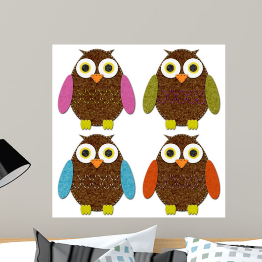 Felt Owl Set Wall Decal