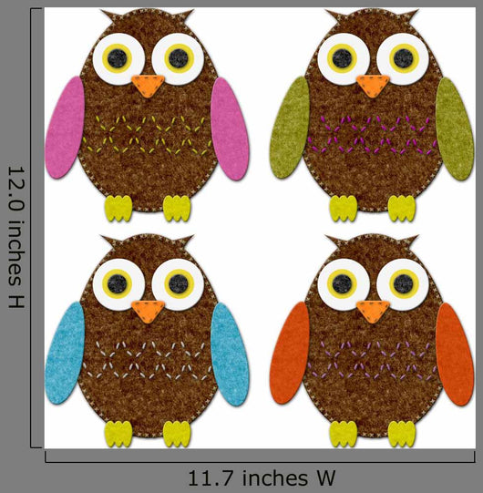 Felt Owl Set Wall Decal