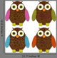 Felt Owl Set Wall Decal