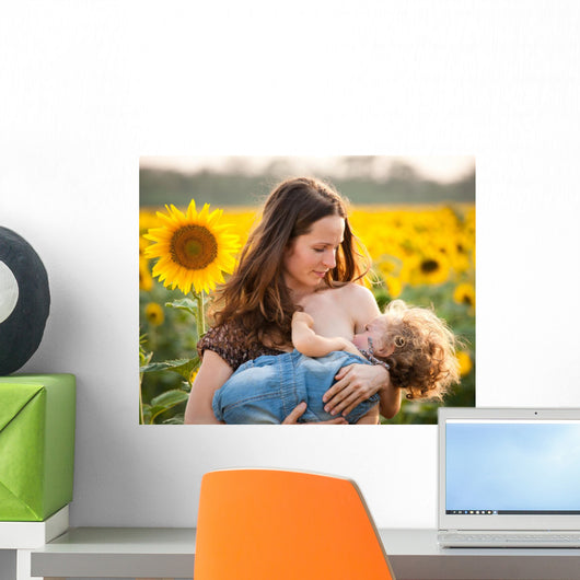 Woman Breastfeeding Baby Wall Decal