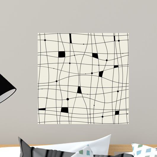 Seamless Abstract Curved Lines Wall Decal