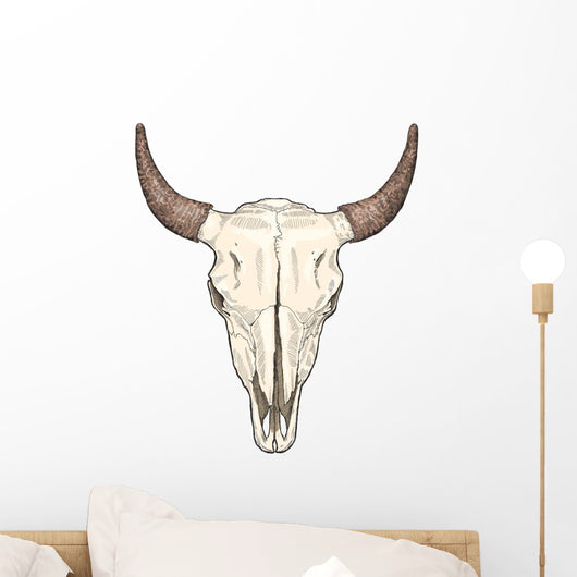 Cow Skull Vector Sketch Wall Decal