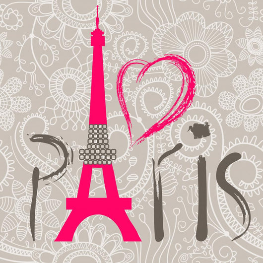 Paris Lettering Over Lace Wall Decal