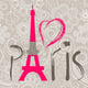 Paris Lettering Over Lace Wall Decal