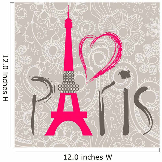 Paris Lettering Over Lace Wall Decal