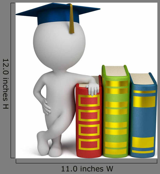 3D Small People Graduate Wall Decal