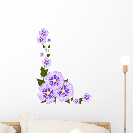 Purple Flower Illustration Wall Decal