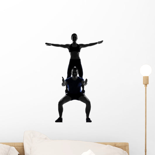 Couple Woman Man Exercising Wall Decal