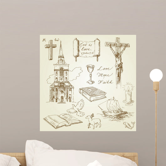 Christianity-Hand Drawn Collection Wall Decal