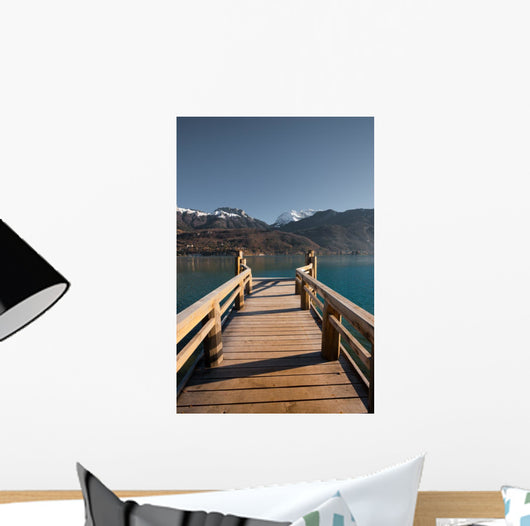 Alps Lake Pier Vertical Wall Decal