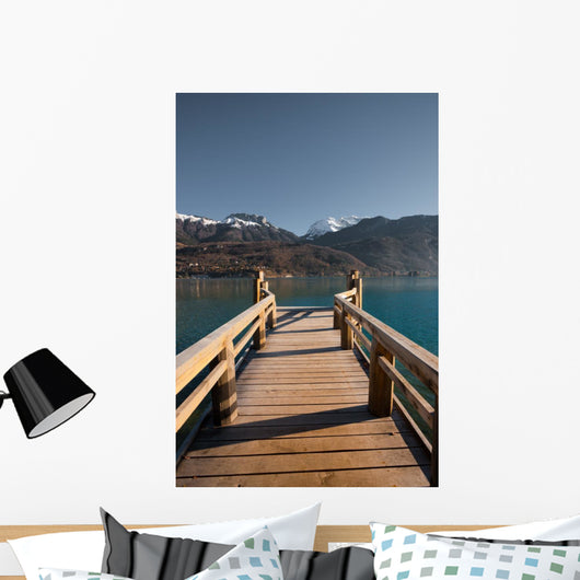 Alps Lake Pier Vertical Wall Decal