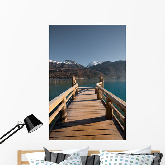 Alps Lake Pier Vertical Wall Decal