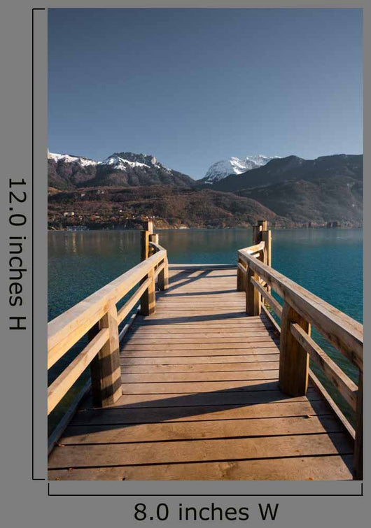 Alps Lake Pier Vertical Wall Decal