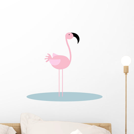 Simply Flamingo Cartoon Wall Decal