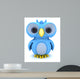 Cute Blue Bird Character Wall Decal