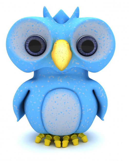 Cute Blue Bird Character Wall Decal