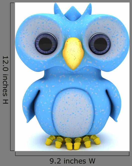 Cute Blue Bird Character Wall Decal