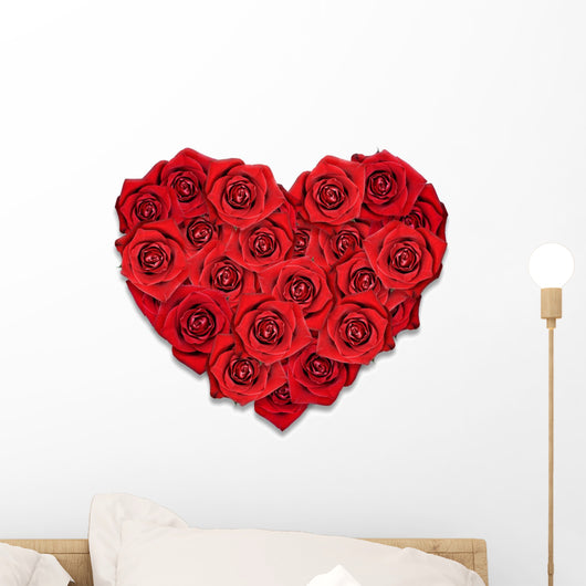 Red Roses Shape Heart Wall Decal