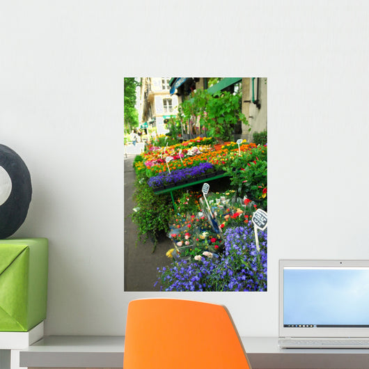 Colorful Sidewalk Flower Stand Wall Decal