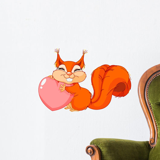 Squirrel With Love Heart Wall Decal