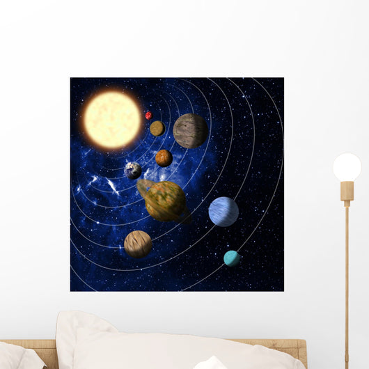 Isometric Solar System Illustration Wall Decal