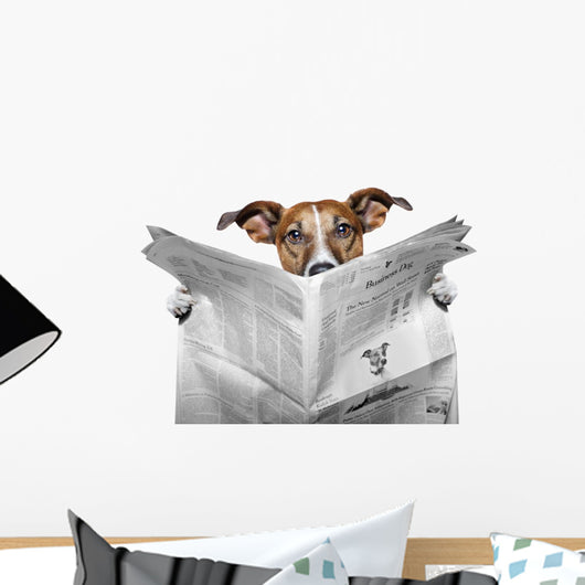 Dog Reading Newspaper Wall Decal