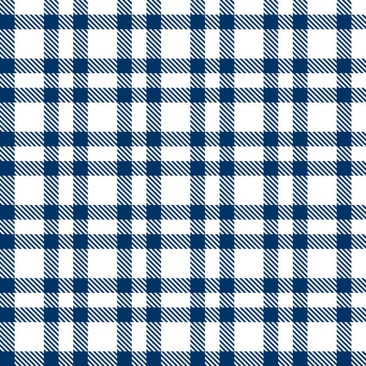 Checked Pattern Blue Endless Wall Decal