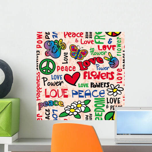 Peace And Love Seamless Wall Decal