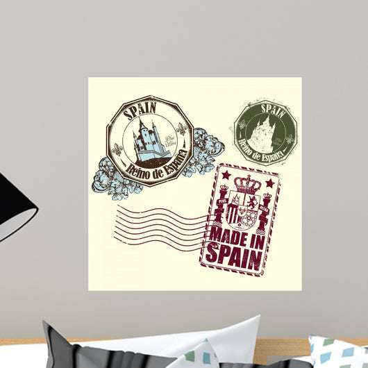 Rubber Stamp Spain Wall Decal