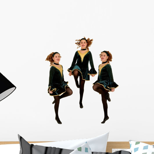 Irish Dancers Trio Performing Wall Decal