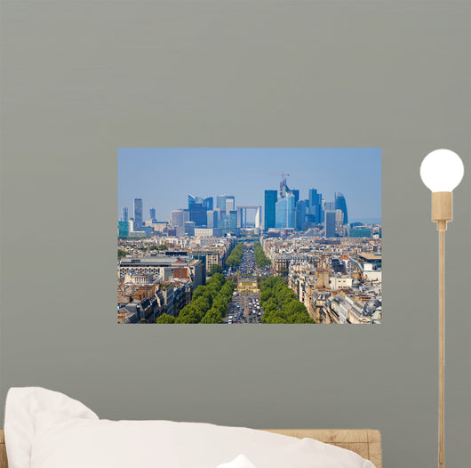 Avenue Charles Gaulle And Skyline Wall Decal