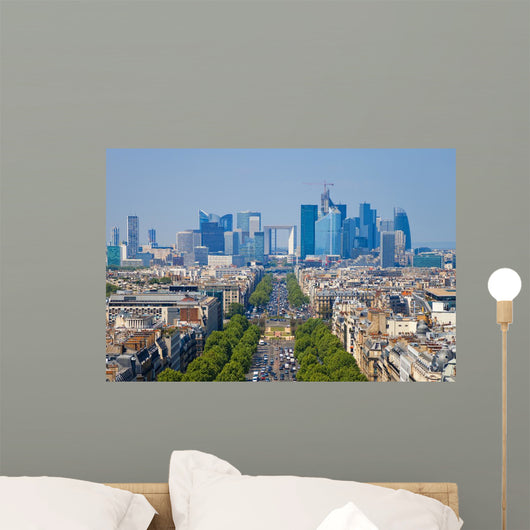 Avenue Charles Gaulle And Skyline Wall Decal