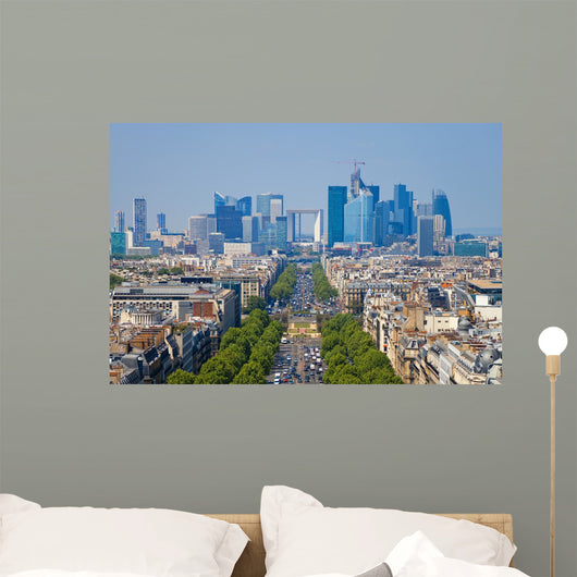 Avenue Charles Gaulle And Skyline Wall Decal