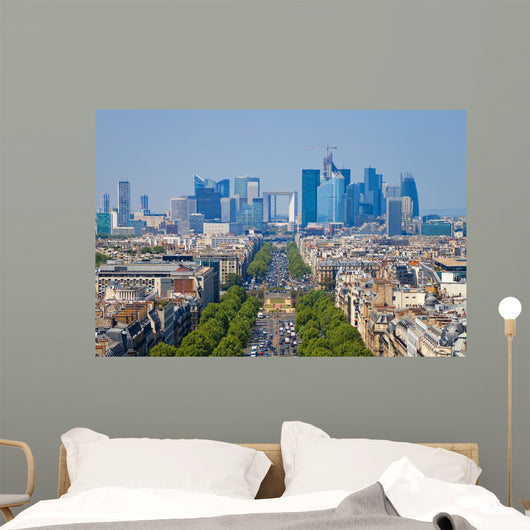 Avenue Charles Gaulle And Skyline Wall Decal
