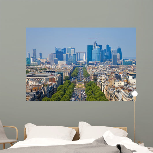 Avenue Charles Gaulle And Skyline Wall Decal