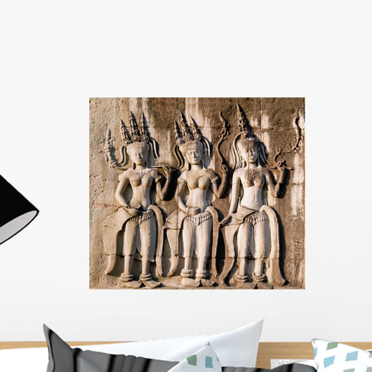 Three Dancing Apsara Wall Wall Decal