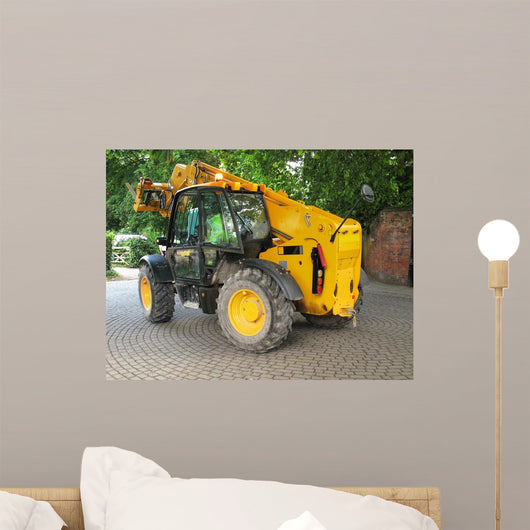 Excavating Machine Cobbled Street Wall Decal