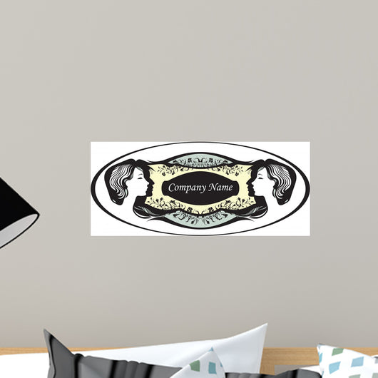 Card Oval Shape Hair Wall Decal