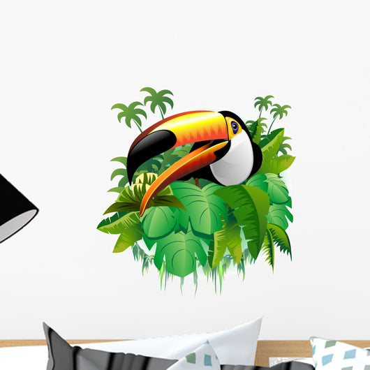 Toucan Toucan Tropical Vegetation-on-Vector Tropical Plants Wall Decal