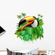 Toucan Toucan Tropical Vegetation-on-Vector Tropical Plants Wall Decal