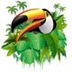 Toucan Toucan Tropical Vegetation-on-Vector Tropical Plants Wall Decal