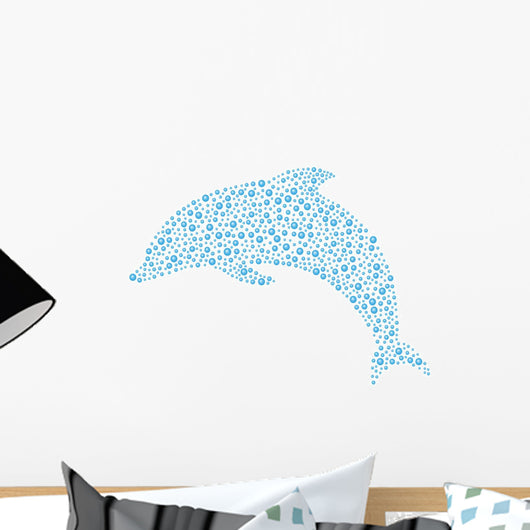 Abstract Dolphin Blue Design Wall Decal