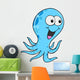 Silly Blue Octopus Vector Wall Decal