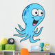 Silly Blue Octopus Vector Wall Decal