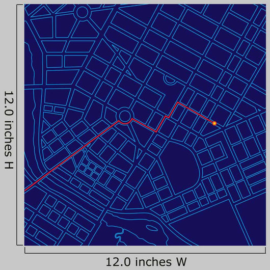 Digital Map Tracking With Red Line Wall Decal