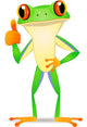 Thumbs-Up Tree Frog Cartoon Wall Decal