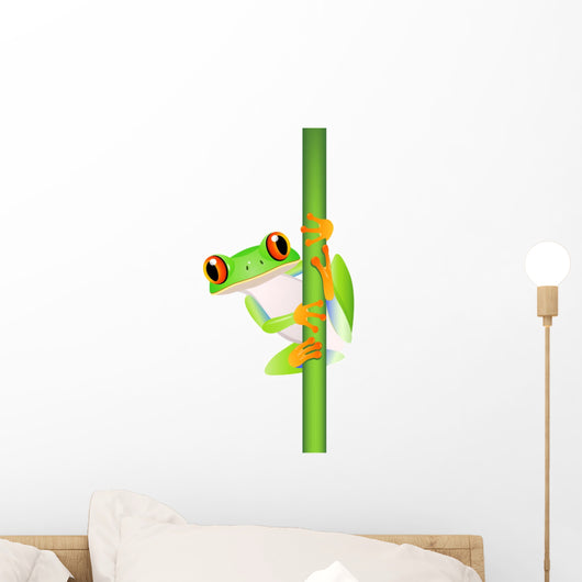 Funny Frog Perched Cartoon Wall Decal